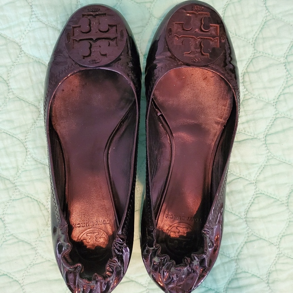 Tory Burch Black Patent Leather Flats